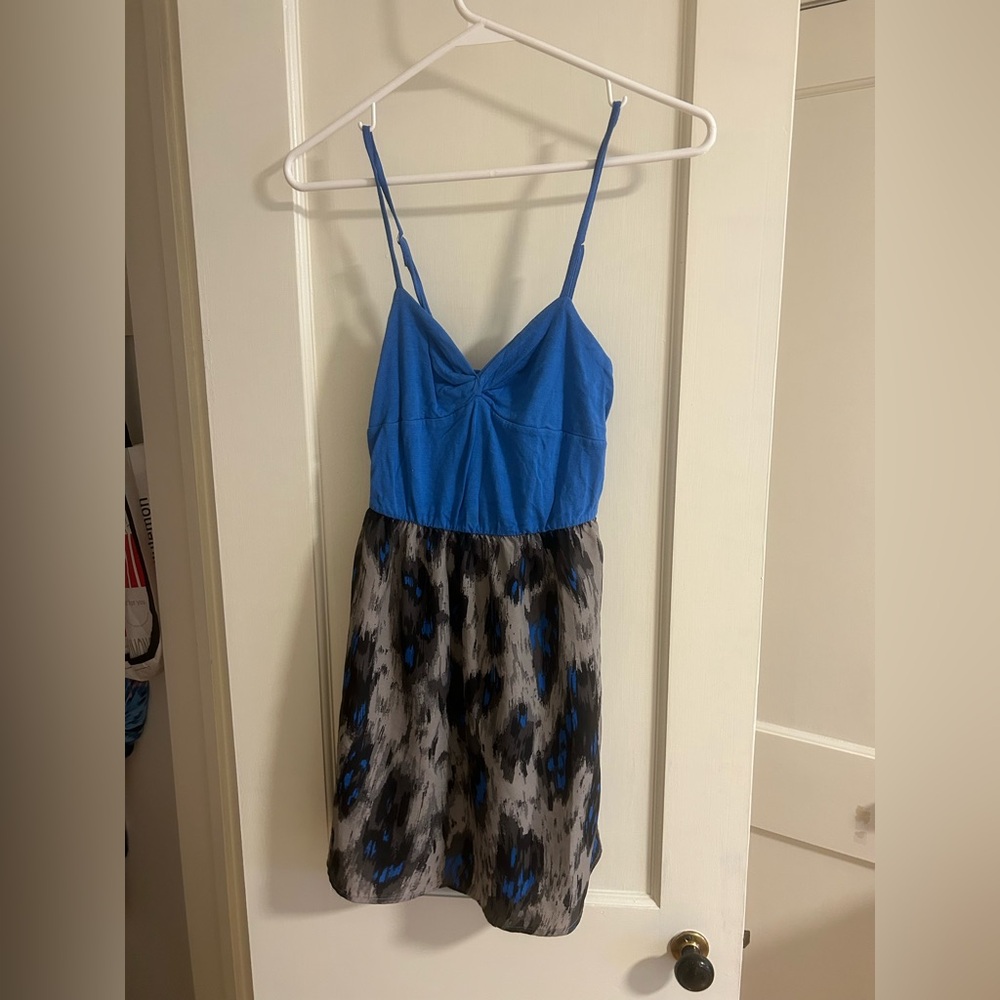 Silence + Noise Blue Textured Dress